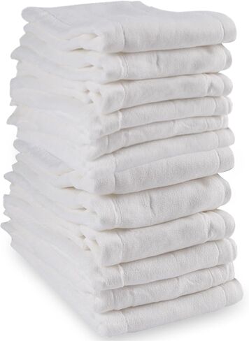 Fasoar Prefold Cloth Diapers, 3-Ply Cotton Washable for Baby 12 Count | Eco-Friendly, Fits 10-35 Lbs, 12-Pack, Multi-Use Baby Diapers, Washable and Reusable, Soft Cotton in Saudi Arabia