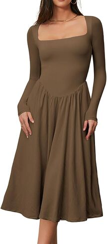 Chyrii Women Spring Fashion 2025 مربع رقبة طويلة الأكمام الطويلة in Kuwait