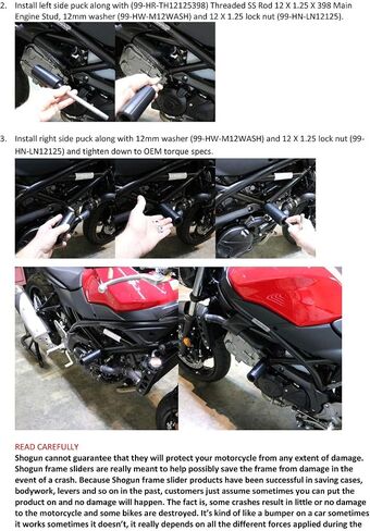 Shogun USA Made Suzuki SV650 SV 650 SV650X SV 650 X 2017 2018 2019 2020 2021 2022 2023 2024 2025 Black PA2 No Cut Frame Sliders Fits ABS & NON ABS Models - 715-5649 in Saudi Arabia