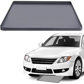 Oil Spill Mat Oil Drip Pan Under Car, Garage Floor Mat Drip Tray, Soft Silicone Pad With Raised Edge, Liquid Drain Pan Catcher Automotive Tray, Driveway Pad For Liquid Leaks Non-Slip No Splatter 34x22