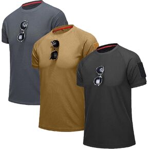 3 Pack Mens Crew Neck Polo Shirt Lightweight Short Sleeve Casual Solid T Shirts Sport Work Business Tactical Top