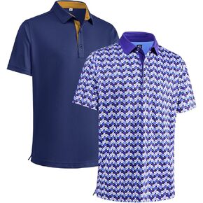 【Limited Combo Moisture Wicking Dry Fit Plain Color Polo + Printed Polo Shirts Bundle Size L