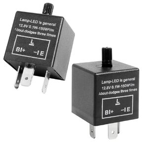 2PCS CF13KT LED Flasher Relay, Adjustable LED Flasher Relay 3 Pin 12V Flasher Relays Universal Car Accessories