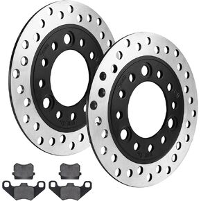158mm 160mm/6.3'' Front Rear Disc Brake Plate With Disc Brake Pads for 50cc 70cc 90cc 110cc 125cc 4-Stroke Chinese Four Wheeler Quad Kids ATV Go Kart 2 Pair