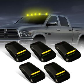 LED Cab Marker Light Assembly Clearance Running Lamp Compatible with 2003-2018 Dodge Ram 1500 2500 3500 4500 5500 Pickup Truck Roof Cab Blinker Lamp Smoked Lens