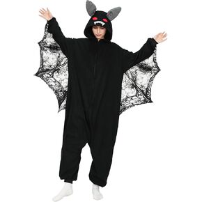 Adult Bat Onesie Pajamas Animal Cosplay Halloween Costume Homewear Pajamas for Women and Men