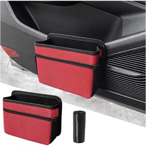 Mandark Car Trash Can, Foldable Mini Vehicle Trash Bin Garbage Organizer Holder, Waterproof Automotive Interior Hanging Dustbin Storage Bag Container Accessories, Universal for Most Cars (Black)