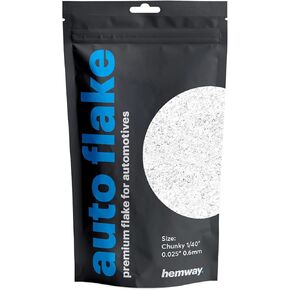 Hemway Auto Metal Flake Premium Glitter Paint Additive for Cars, Bikes, Automotives, Spray Painting, Epoxy Resin & DIY 100g / 3.5oz - Ultrafine (1/128" 0.008" 0.2mm) - Silver Holographic