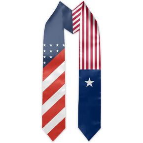 Liberia Flag and USA Country Flag Graduation Stole Graduation Sash Scarf Graduation Gift for International Student Abroad Adult Unisex