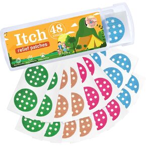 YARKOR Itch Relief Patches 48 Counts, Natural Bug Bite Itch Relief Stickers for Kids, Instantly Reduce Itching & Swelling After Bite, Summer Travel Essentials for Outdoor, Camp, Hiking