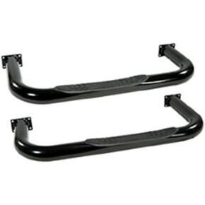 Rugged Ridge | Tube Side Step Kit, Round, 3 Inch, Black | 11590.01 | Fits 1976-1983 Jeep CJ