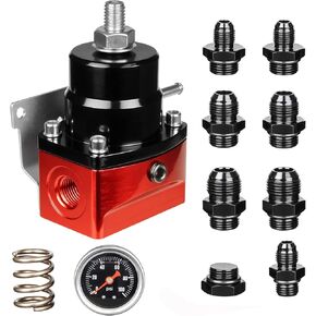 Fuel Pressure Regulator, 6AN EFI Bypass Return with Adjustable Replacement Spring (20-75PSI, 75-120PSI)