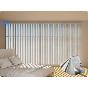 Motorized Vertical Blinds, Blackout Sliding Door Blinds Smart Vertical Blind Remote Control Blinds for Sliding Glass Door Customize Fabric Sample, Multicolor