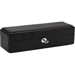 Diplomat 31-446 Carbon Fiber Six Watch Case with Black Suede Interior Watch Case