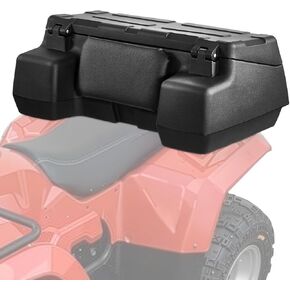 VEVOR ATV Rear Storage Box, 95L ATV Rear Cargo Box with Padded Backrest, Waterproof LLDPE and Lockable Gear Storage Box Fit Most ATVs with Rear Rack, Compatible with ATV, UTV, Can-Am Vehicles
