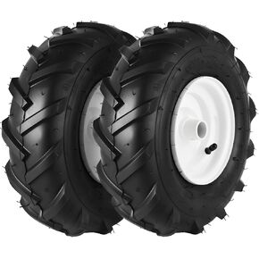 AR-PRO 2-Pack 13x5.00-6 "Tiller Tyre and Wheel ، 1" Hole Axle Bore Hub ، 3-1/8 "محور مركز ، إطار بديل 4ply pneumatic مثالي لمقطورة الحديقة ، جرار العروة ، الحيل ، والخنادق
