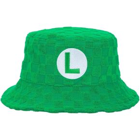 Super Mario Bros Logo Men's Checkered Bucket Hat