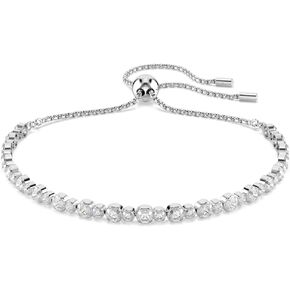 Swarovski Matrix Tennis bracelet, Mixed round cuts, clear, Rhodium finish