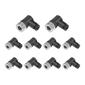10 قطعة M12 5-Pin موصل الطيران ذكر رمز ، مجموعة المجال الصناعي التوصيل 12 مللي متر IP67 مقاوم للماء لمستشعر لوحة المقبس الدائرية