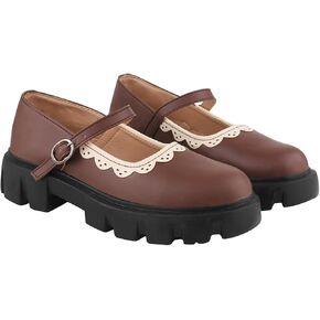 Women's Mary Janes Platform Dress Shoes – Low Heel Chunky Pumps with Round Toe, Ankle Strap, and Classic Oxford Design