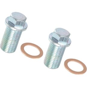 Motoforti 2 PCS M14x1.5 الصلب محرك تصريف زيت الصرف المسمار مع حلقة الختم لمرسيدس-بنز ل Dodge Caravan لجيب Compass الفضة النغمة طويلة الأمد
