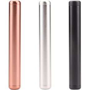 3-Pack Airtight Metal Pill Containers - Waterproof Travel Storage Tubes, Portable & Lightweight Compact Design for Medication (Black/Silver/Rose Gold)