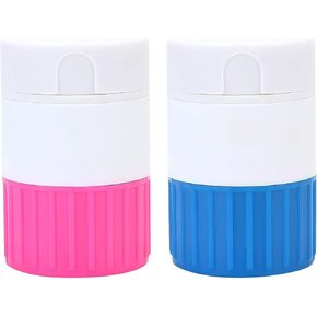 4-in-1 Pill Crusher & Cutter Set– Multi-Function Grinder with Storage, Perfect for Small Pills, Portable Pill Splitter with Storage Box, Ideal for Elderly, Pets & Travel (Blue& Pink Compact Size)