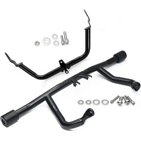 MoKitDora Road Glide Flat-Out Engine Guard 1.25" Highway Crash Bar & Fairing Support Brackets Fit for Harley 2015-2023 FLTR FLTRXS Models, Black