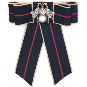 Girls Campus Wind Bee Bee Rhinestone Bow Tie قميص طوق دبوس إكسسوارات ملابس متعددة الاستخدامات （متعدد الألوان）