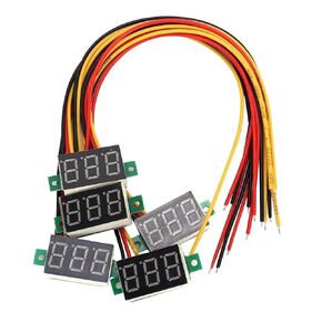 Digital Voltmeter, 5 Pcs Blue 0.36 Inch Digital Display DC Voltmeter, Three-Wire LED Volt Meter Voltage Monitor
