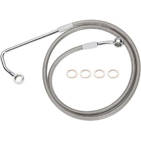 14" Ape Hangers Softail Upper Brake Line Hydraulic Hose Kit Extended Front Brake Cable Stainless Steel Braided for 2011-2017 Harley Softail Models with ABS