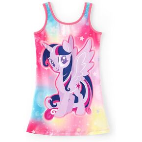 My Little Pony Girls Dress, Unicorn & Rainbow Print Sleeveless Casual Style Summer Sundress, Party & Playdate Outfit A-Line