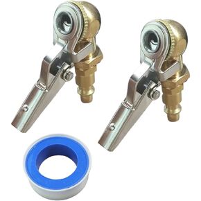 2pcs 1/4 fnpt إطارات الكرة مغلقة مع مقطع ، مقطع على الهواء مع سدادة سريعة ، قفل إطارات الهواء تشاك مع شريط الخيط لشاحنة السيارة RV ضاغط الهواء الملحقات
