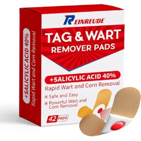 42 Pack Wart Corn Remover Pads for Feet 40% Salicylic Acid Wart Remover Pads, Corn Removers for Toes, Extra Strength Bandages for Plantar Warts, Corns, Callus on Feet