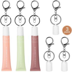 Keychain Cap for Summer Fridays 0.5 oz & LANGIGE 0.35 oz, Lip Gloss Keychain for Women & Moms, No Lip Gloss Included (3 Pack)