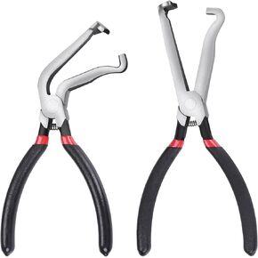 Electrical Disconnect Pliers,iGreely 2PCS Electrical Connector Pliers for Cars,Fuel Line Tool Set with Anti-Slip Grip,Automotive Hose Disconnect Tools for Push Tab Style Plugs (1*Straight&1*60°Bend)