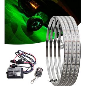 15.5in RGBW LED Wheel Ring Light Bright Rim Lights Waterproof Tire Light Kit with Braking Function, Remote&APP for Car, Truck, Pickup, Vehical Offroad