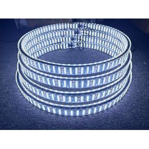 8 Rolls -17.5'' Quad Row + Double Side Pure White Rim Lights Breathe/Flashing LED Illuminated Wheel Ring Light Tire Light Switch & Remote Ctrl Wheel Well Light for Car Truck(17.5'')