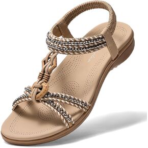Littleplum Womens Sandals Arch Support Summer Slides Slides Slides Elastic Walking Shoes Loved Bravide Beach Songals for Women