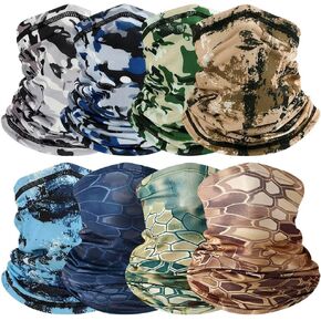 8pcs تبريد العنق gaiter للرجال نساء gator باندانا الوجه وشاح غطاء الصيد دراجة نارية التنفس حماية الشمس