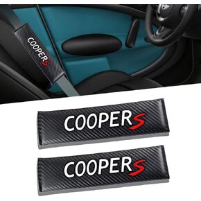 2PCS Carbon Fiber Texture seat Belt Covers Compatible with Cooper seat Belt Shoulder Pads Soft and Comfortable