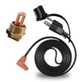 Replace for 3100003 Engine Block Immersion Heater, 1" NPT Brass Adapter, for Eagle, Jaguar, Jeep, Renault, Kubota, Perkins, Yanmar, 120V 400W, Fast Heating & Durable Copper Core