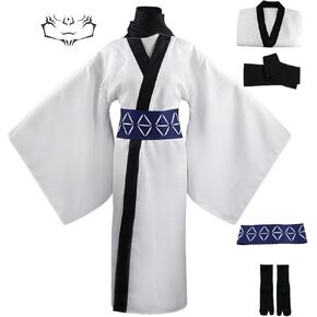 FAZA Sukuna Cosplay Anime Jujutsu Kaisem Men Ryomen Sukuna Kimono Japanese White Yukata With Tattoo Sticker