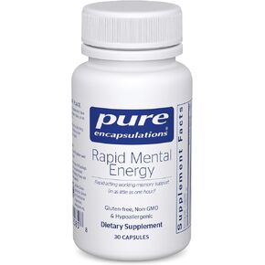 Pure Encapsulations Rapid Mental Energy - Vegan Memory Supplement to Support Brain Health - Ginkgo Biloba Extract, Alpinia Galanga & American Ginseng Extract - Non-GMO & Gluten-Free - 30 Capsules