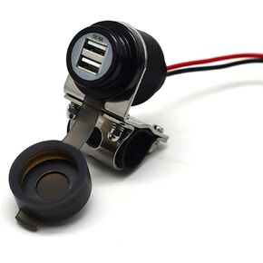 كليف أعلى دراجة نارية شاحن USB مقاوم للماء من المنفذ USB 4A 20W من الألومنيوم ، مع مفتاح الطاقة المغناطيسي الثقيلة للخدمة 7/8 '' و 1 '' المقود - يمنع استنزاف البطارية (ذهبية)