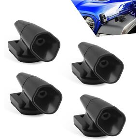 4 PCS Car Deer Whistles, Wind Powered Deer Warning Devices, Waterproof Ultrasonic Deer Alerts, Deer Deterrent for Cars with Self-Adhesive, Universal Wildlife Safety Warning for Cars (Black)