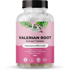 Valerian Root Tablets - Organic Valerian Root Extract 200mg per Tablet for Relaxation and Calm - 30 Count