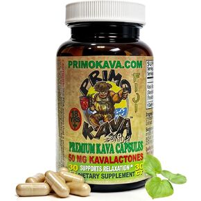كبسولات الكافا | kava kava أصيلة من فيجي | يتصرف بسرعة مستخلص الكافا | 50mg من Kavalactones | تجربة Adaptogenic | 30 العد