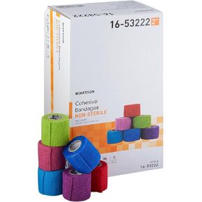 McKesson Elastic Cohesive Bandages, Multi-Color, Non-Sterile, 2 in x 5 yds, 1 Count, 36 Packs, 36 Total