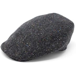 Hanna Hats Traditional Irish Wool Touring Cap, Satin Lined, Made in Ireland